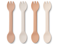 Liewood rose multi mix 2-in-1 cutlery Jan silicone (4-pack)